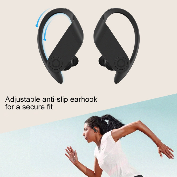 b10 TWS Bluetooth 5.0 Hanging Ear Wireless Bluetooth Sports Earphone with Magnetic Charging Box, Support Call & Siri & Charging Box Wireless Charging(Black)