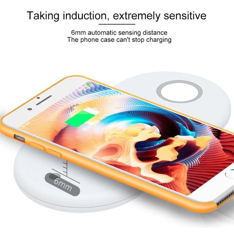Qi Standard Quick Wireless Charger 10W, For iPhone, Galaxy, Xiaomi, Google, LG, Apple Watch, AirPods and other QI Standard Smart Phones(White)