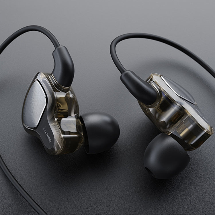 POLVCDG D6T 3.5mm Interface Double Moving Circle In Ear Wired Stereo Earphone for Xiaomi / OPPO / Huawei / Vivo,Upgraded Tuning Version