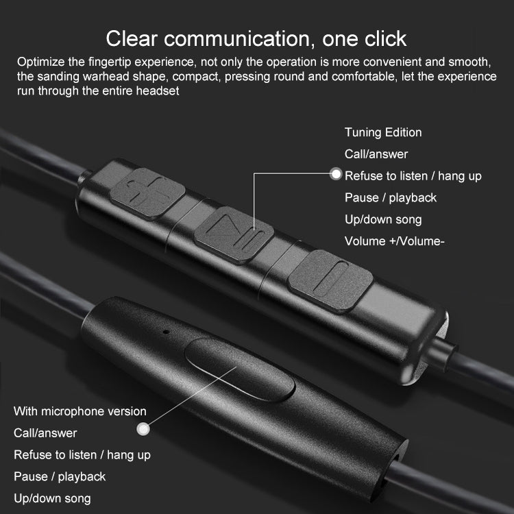 POLVCDG D6T 3.5mm Interface Double Moving Circle In Ear Wired Stereo Earphone for Xiaomi / OPPO / Huawei / Vivo,Upgraded Tuning Version