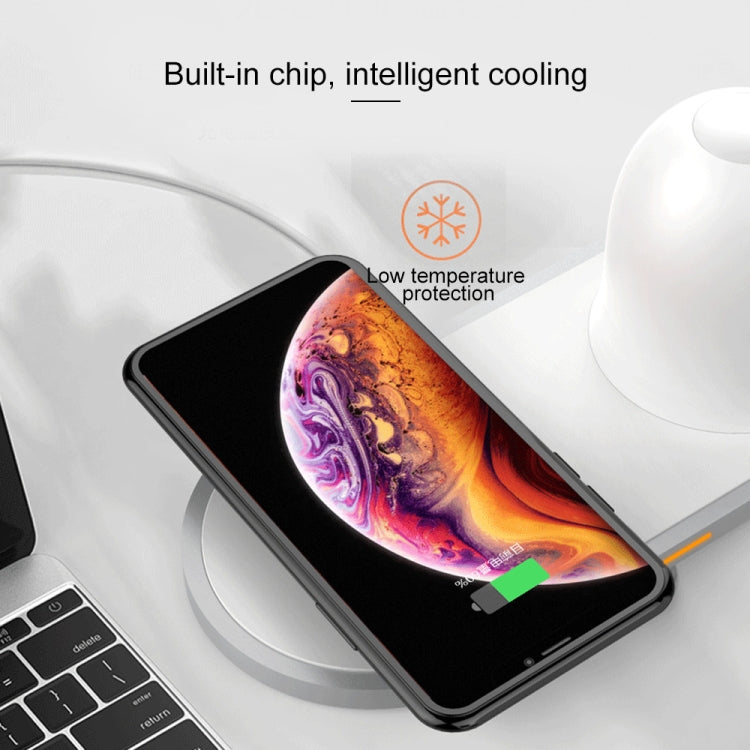 W34 QI Wireless Fast Charging Base with Magnetic Two-color Night Light & Touch Switch (White)