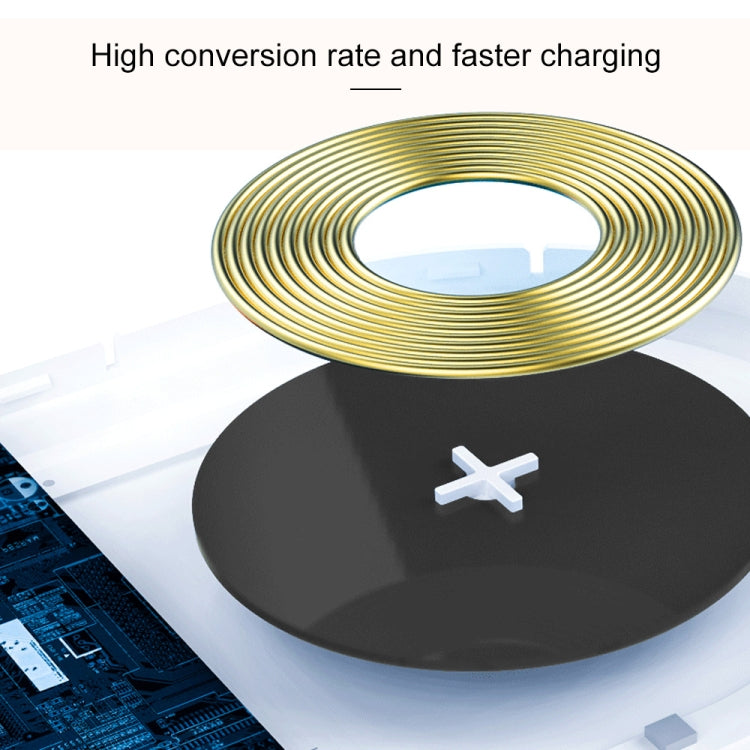 W34 QI Wireless Fast Charging Base with Magnetic Two-color Night Light & Touch Switch (White)
