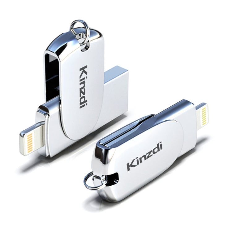 Kinzdi 32GB USB + 8 Pin Interface Metal Twister Flash U Disk (Silver)
