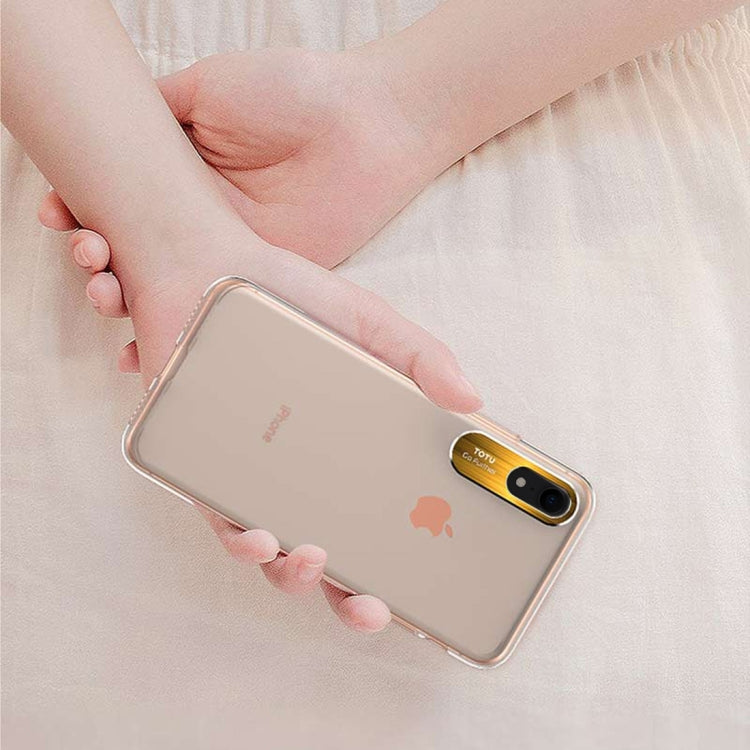 For iPhone XR TOTUDESIGN Clear Crystal Series Transparent PC Case(Silver)