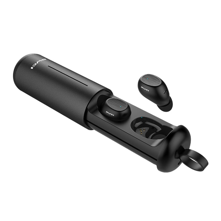 awei T55 TWS Bluetooth V5.0 Ture Wireless Sports Headset with Portable Charging Case(Black)