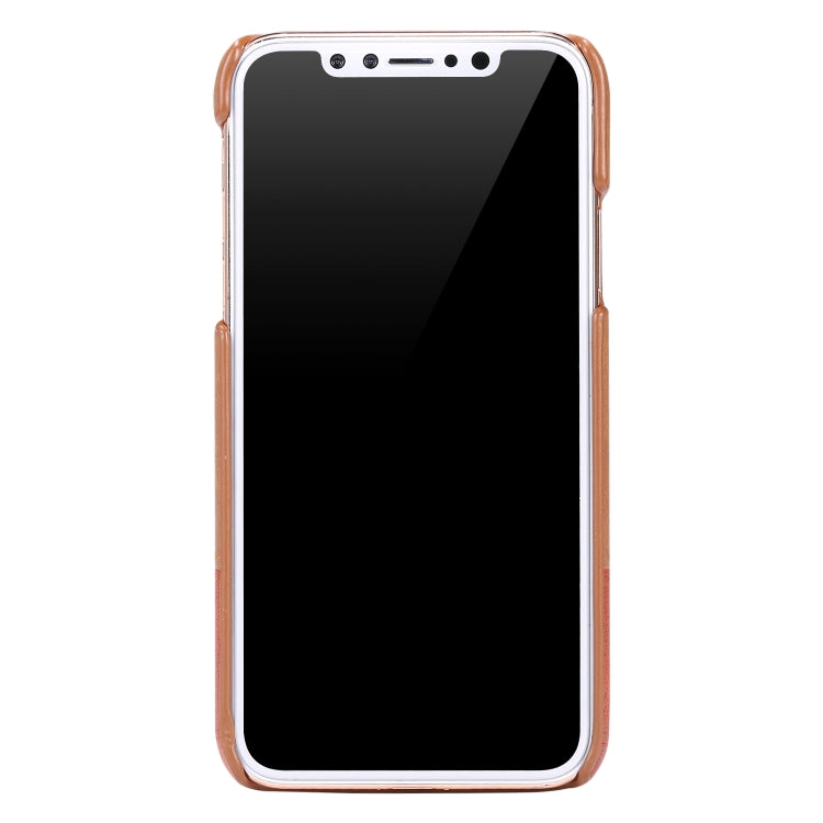 For iPhone X / XS Crazy Horse Texture Color Matching Bicolourable PC + PU Leather Case