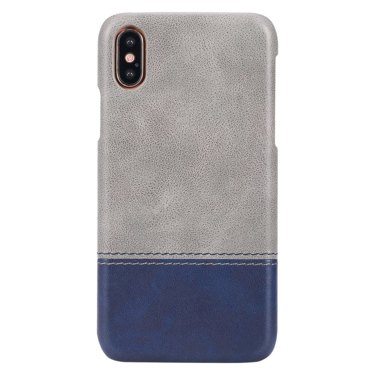For iPhone X / XS Crazy Horse Texture Color Matching Bicolourable PC + PU Leather Case