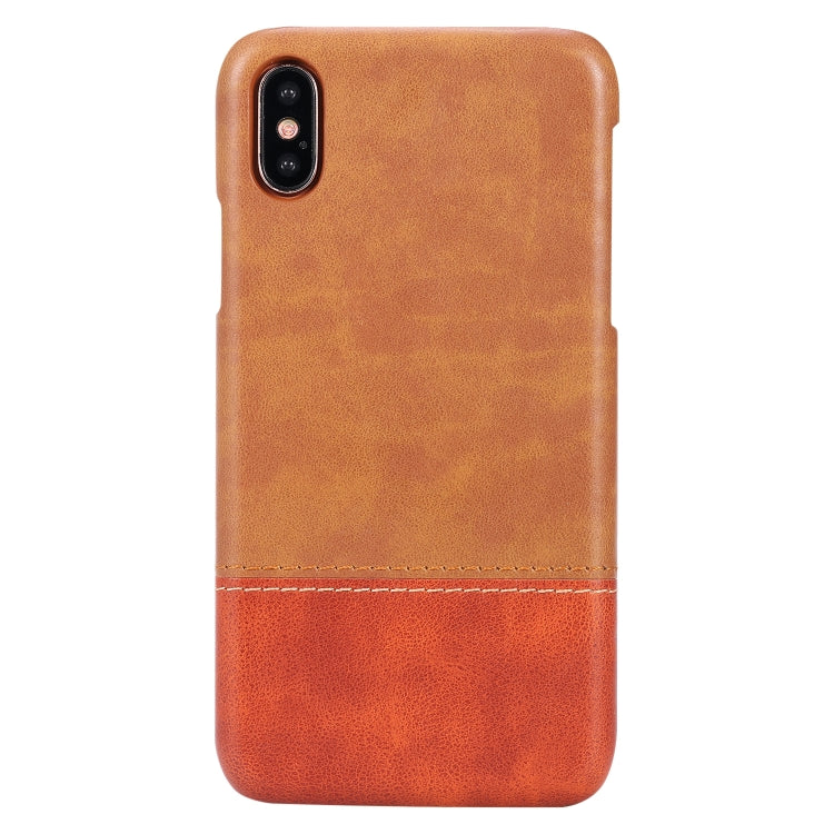 For iPhone X / XS Crazy Horse Texture Color Matching Bicolourable PC + PU Leather Case