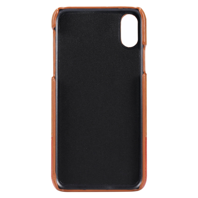 For iPhone X / XS Crazy Horse Texture Color Matching Bicolourable PC + PU Leather Case