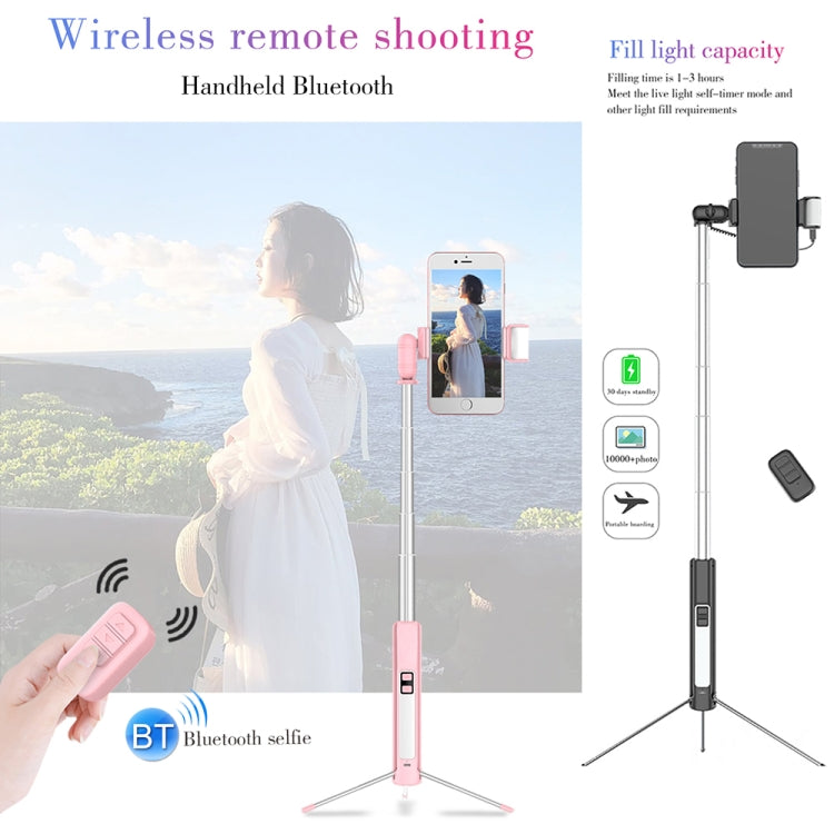 CYKE A18 Multi-function Live Broadcast Mobile Bluetooth Beauty Self-timer Pole Fill Light Tripod(White)