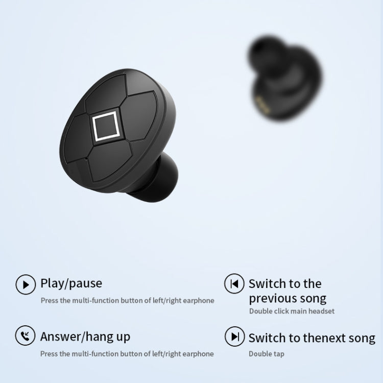 V5-TWS Bluetooth V5.0 Wireless Stereo Headset with Charging Case, Support Intelligent Pairing & Siri Voice(Black)