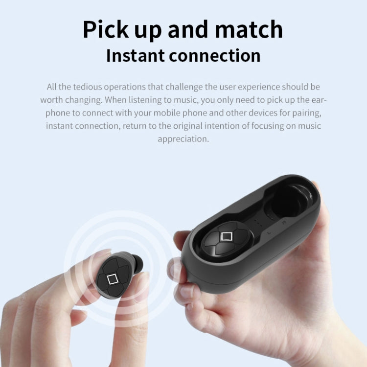 V5-TWS Bluetooth V5.0 Wireless Stereo Headset with Charging Case, Support Intelligent Pairing & Siri Voice(Black)
