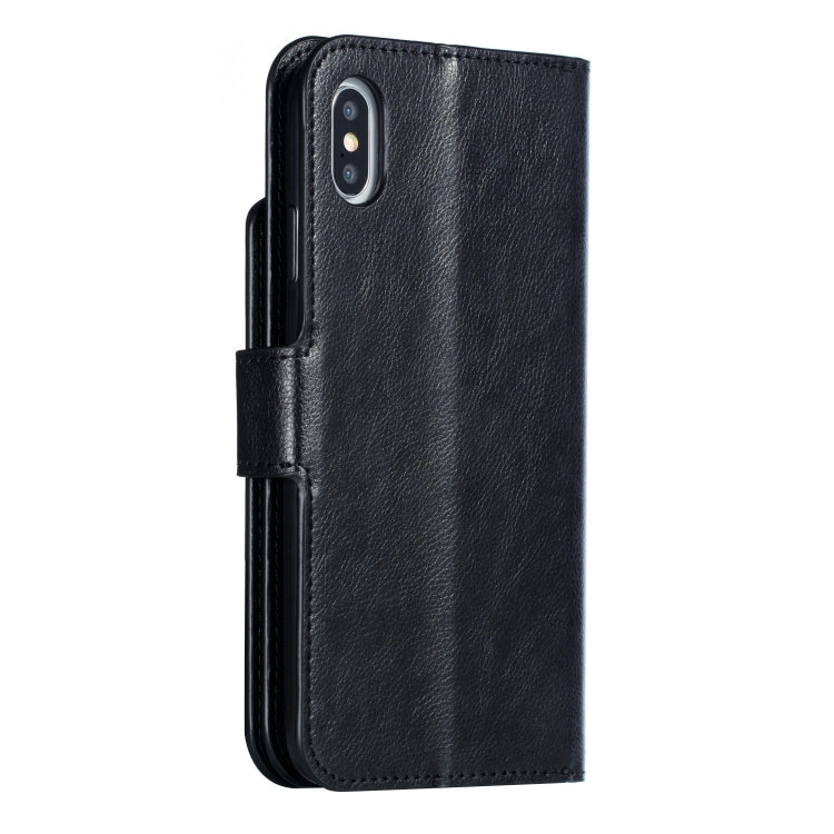 For iPhone X / XS Litchi Texture Horizontal Flip Leather Case with Nine Card Slots & Wallet & Photo Frame