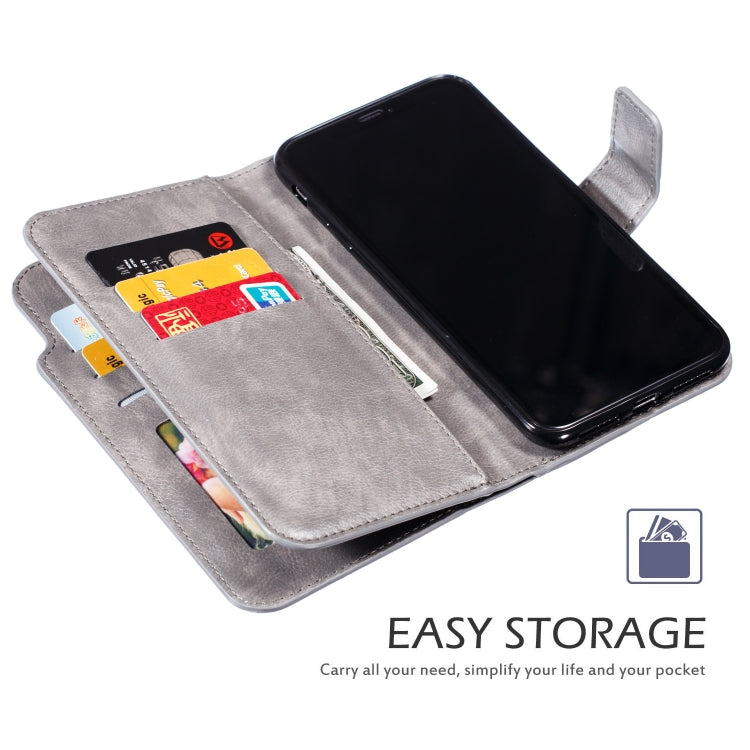 For iPhone X / XS Litchi Texture Horizontal Flip Leather Case with Nine Card Slots & Wallet & Photo Frame