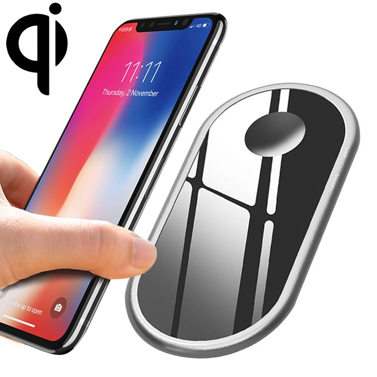 F1 Qi Standard Quick Wireless Charger 7.5W / 10W, For iPhone, Galaxy, Xiaomi, Google, LG, Apple Watch 4 & 3 & 2 & 1 and other QI Standard Smart Phones(Silver)
