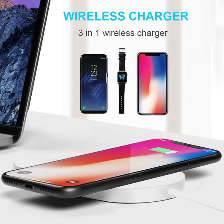 N200 Qi Standard 3 in 1 Wireless Charger 5W / 7.5W / 10W(White)
