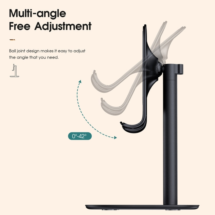 ROCK RPH0945 Adjustable 42 Degree Rotation ABS Stand Desktop Phone Tablet Holder