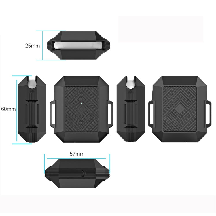 For AirPods 1 / 2 Portable Wireless Earphone Protective Case with Carabiner