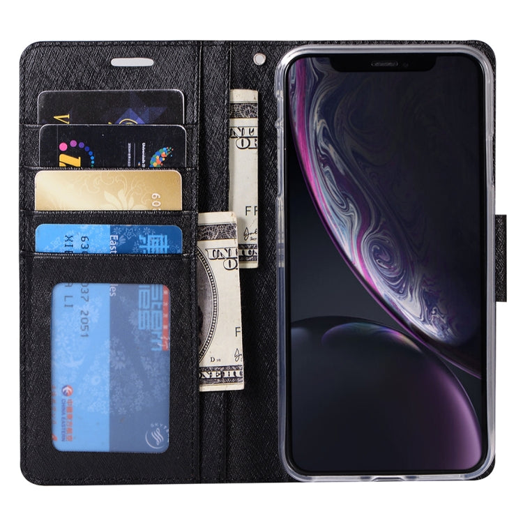 For iPhone XR Silk Texture Horizontal Flip Leather Case with Holder & Card slots & Wallet & Photo Frame