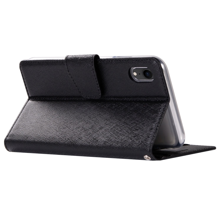For iPhone XR Silk Texture Horizontal Flip Leather Case with Holder & Card slots & Wallet & Photo Frame