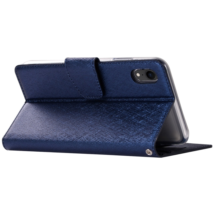 For iPhone XR Silk Texture Horizontal Flip Leather Case with Holder & Card slots & Wallet & Photo Frame