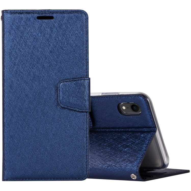 For iPhone XR Silk Texture Horizontal Flip Leather Case with Holder & Card slots & Wallet & Photo Frame