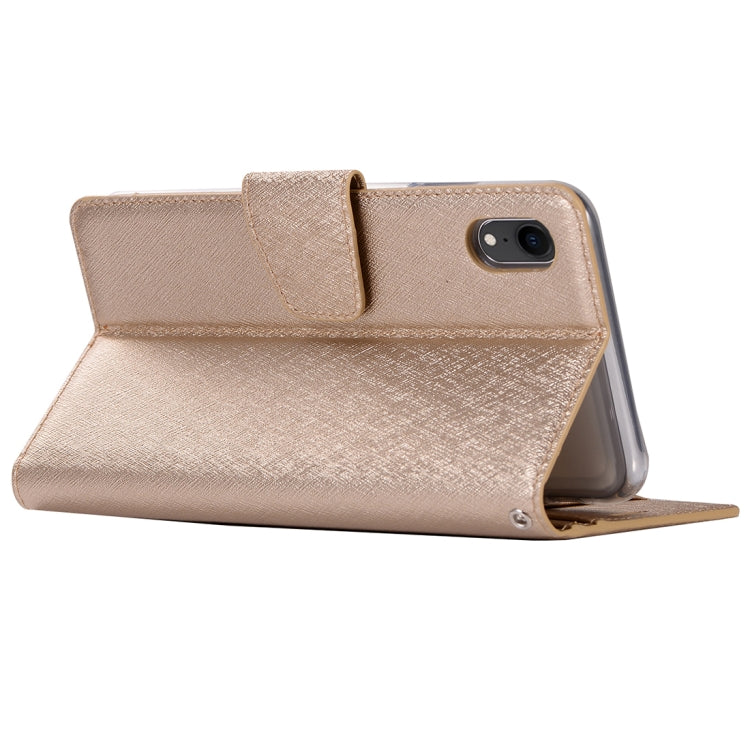 For iPhone XR Silk Texture Horizontal Flip Leather Case with Holder & Card slots & Wallet & Photo Frame