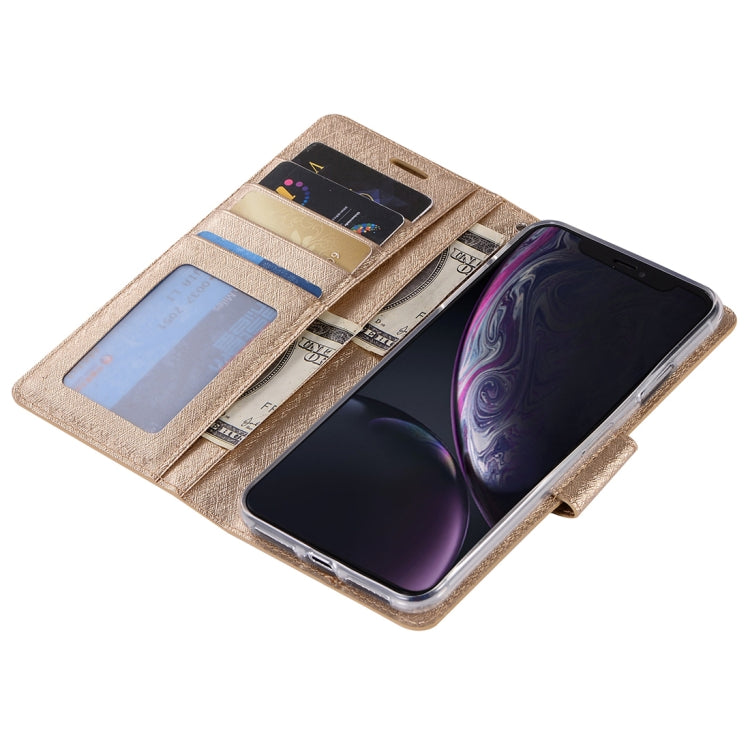 For iPhone XR Silk Texture Horizontal Flip Leather Case with Holder & Card slots & Wallet & Photo Frame
