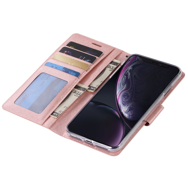 For iPhone XR Silk Texture Horizontal Flip Leather Case with Holder & Card slots & Wallet & Photo Frame