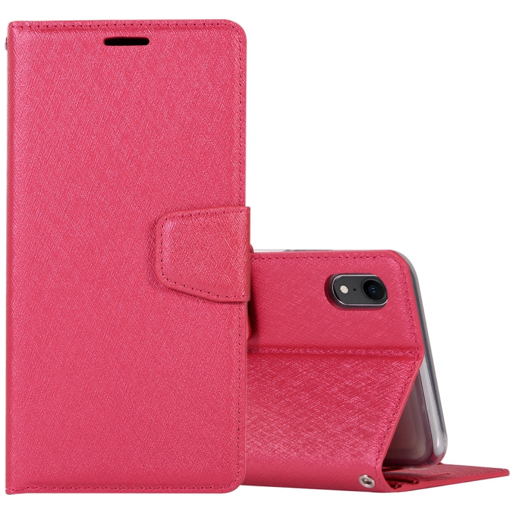 For iPhone XR Silk Texture Horizontal Flip Leather Case with Holder & Card slots & Wallet & Photo Frame