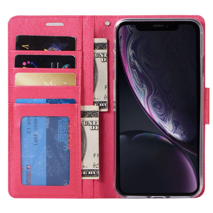 For iPhone XR Silk Texture Horizontal Flip Leather Case with Holder & Card slots & Wallet & Photo Frame