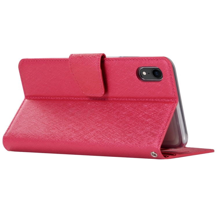 For iPhone XR Silk Texture Horizontal Flip Leather Case with Holder & Card slots & Wallet & Photo Frame