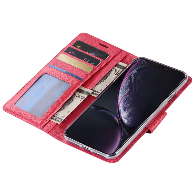 For iPhone XR Silk Texture Horizontal Flip Leather Case with Holder & Card slots & Wallet & Photo Frame