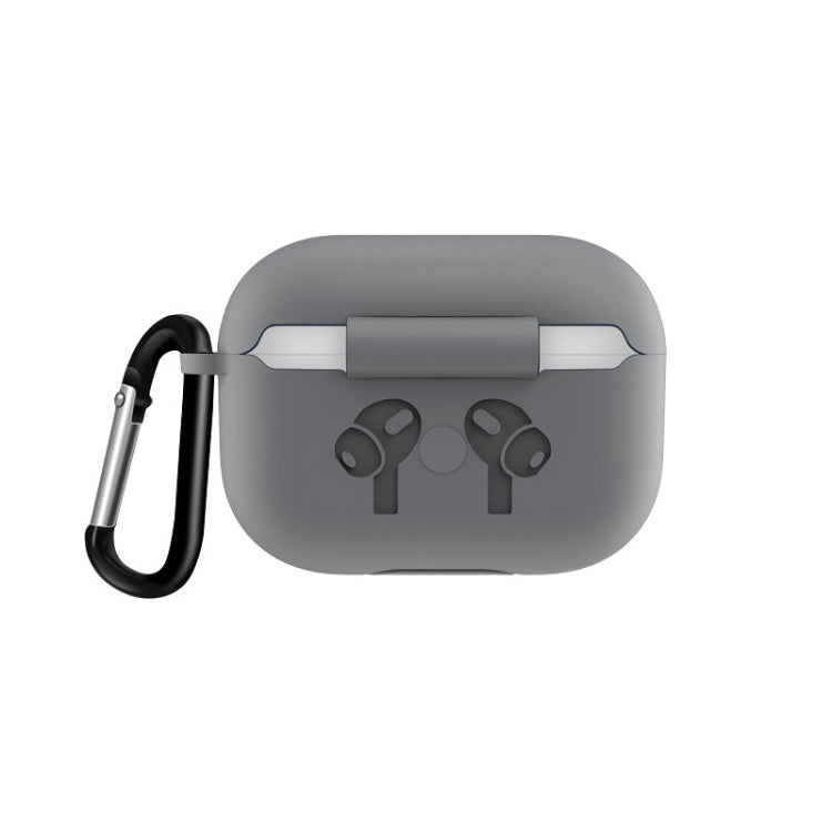 For AirPods Pro Silicone Flip Cover Earphone Protective Case with Anti-drop Buckle