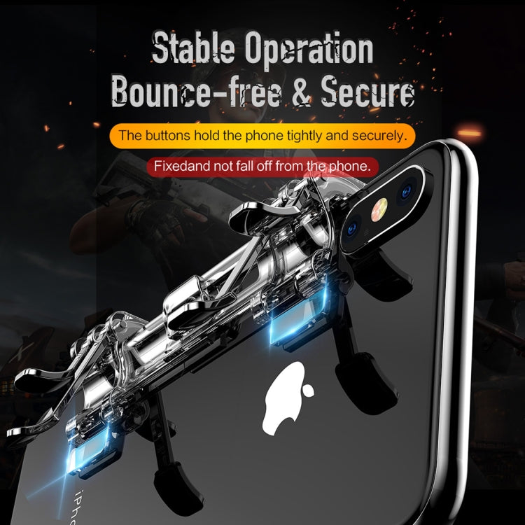 ROCK Eat Chicken Mobile Phone Trigger Shooting Controller Button Handle Retractable Shooting Game Controller (Transparent)