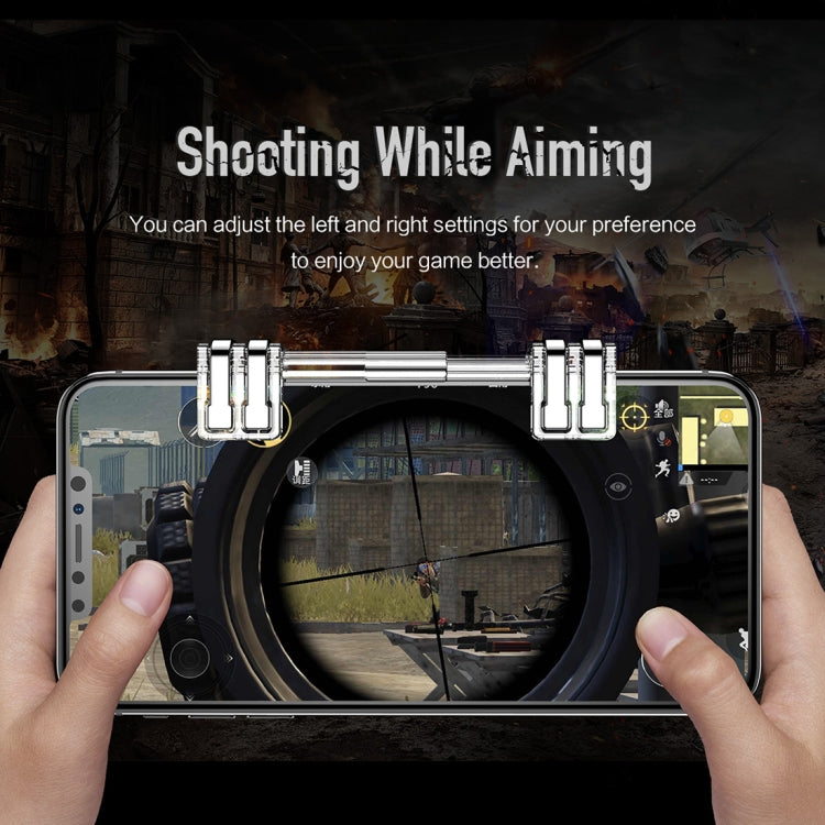 ROCK Eat Chicken Mobile Phone Trigger Shooting Controller Button Handle Retractable Shooting Game Controller (Transparent)