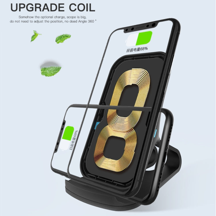 10W Desktop Intelligent Rapid Wireless Charger  Fast Charger Holder ABS & Aluminum Alloy & Packing Clothï¼ŒFT02