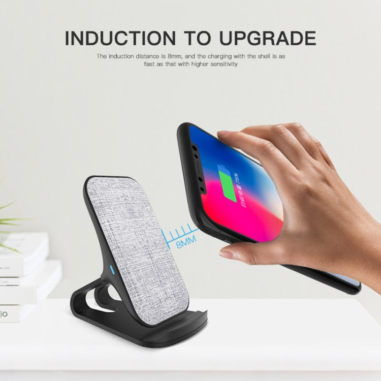 10W Desktop Intelligent Rapid Wireless Charger  Fast Charger Holder ABS & Aluminum Alloy & Packing Clothï¼ŒFT02