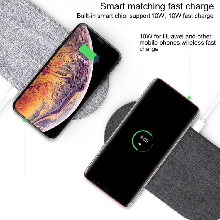 FT03-B Desktop Intelligent Rapid Wireless Charger  Fast Chargering Pad ,10W+10W