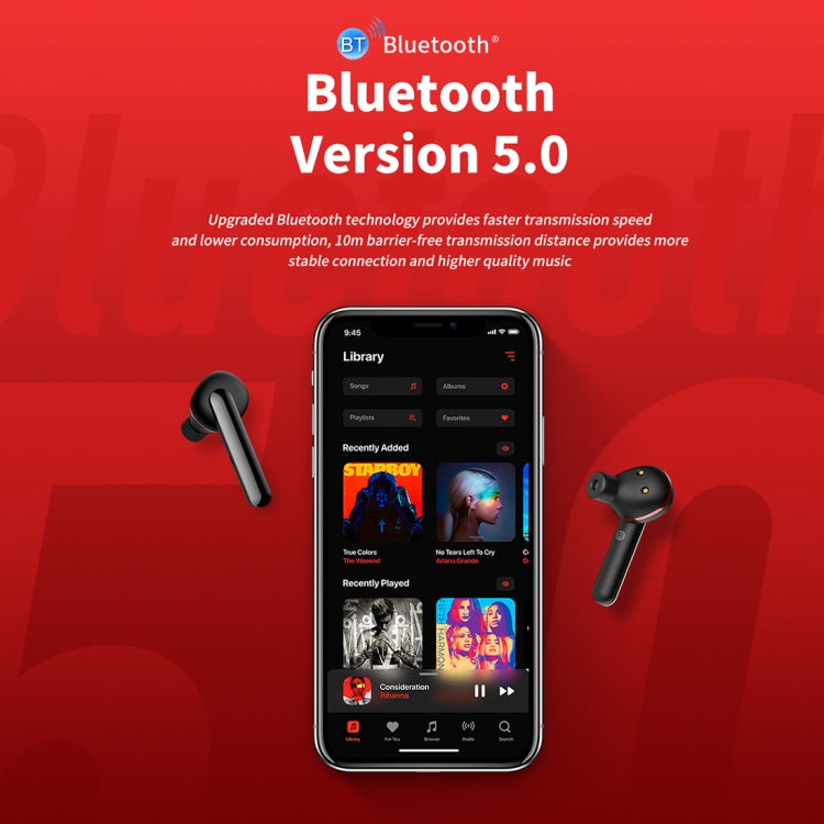 ROCK EB71 TWS Bluetooth 5.0 IPX4 Waterproof Wireless Stereo Bluetooth Earphone