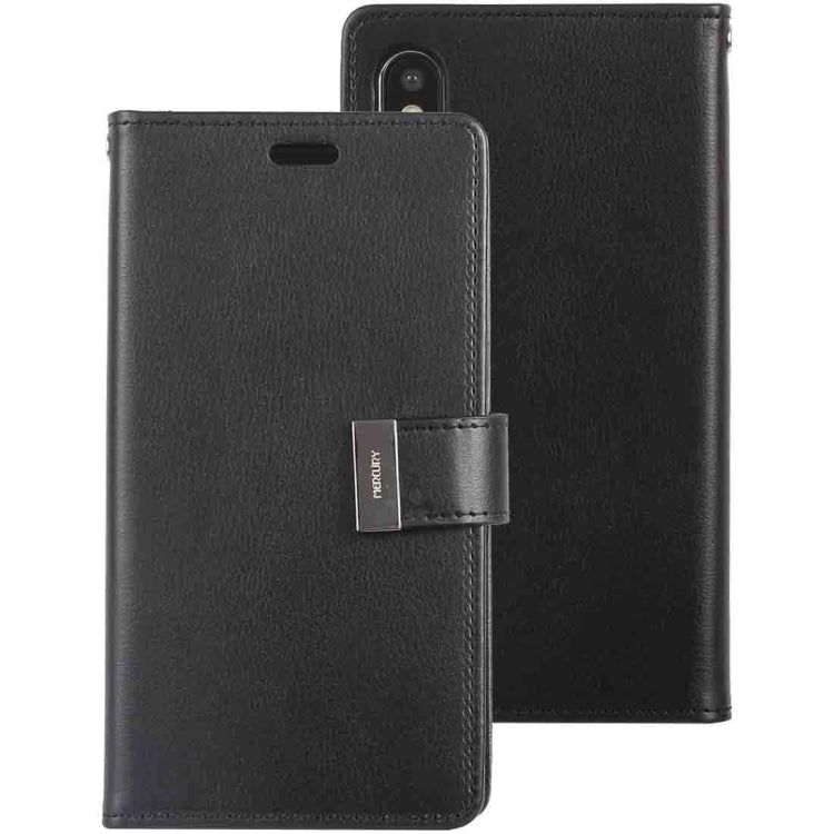 For iPhone XS GOOSPERY RICH DIARY Crazy Horse Texture Horizontal Flip Leather Case with Card Slots & Wallet