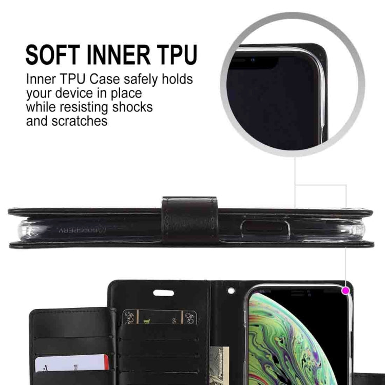 For iPhone XS GOOSPERY RICH DIARY Crazy Horse Texture Horizontal Flip Leather Case with Card Slots & Wallet