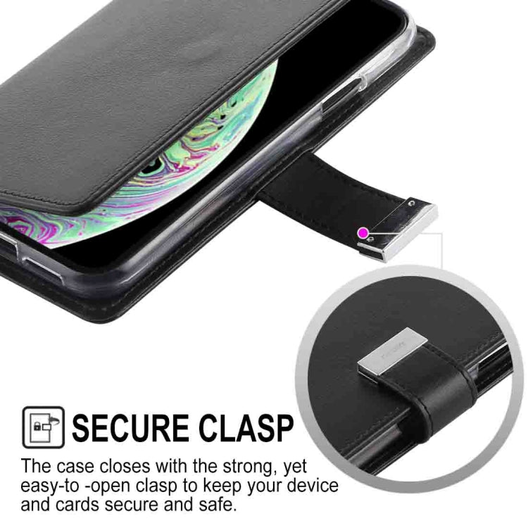 For iPhone XS GOOSPERY RICH DIARY Crazy Horse Texture Horizontal Flip Leather Case with Card Slots & Wallet