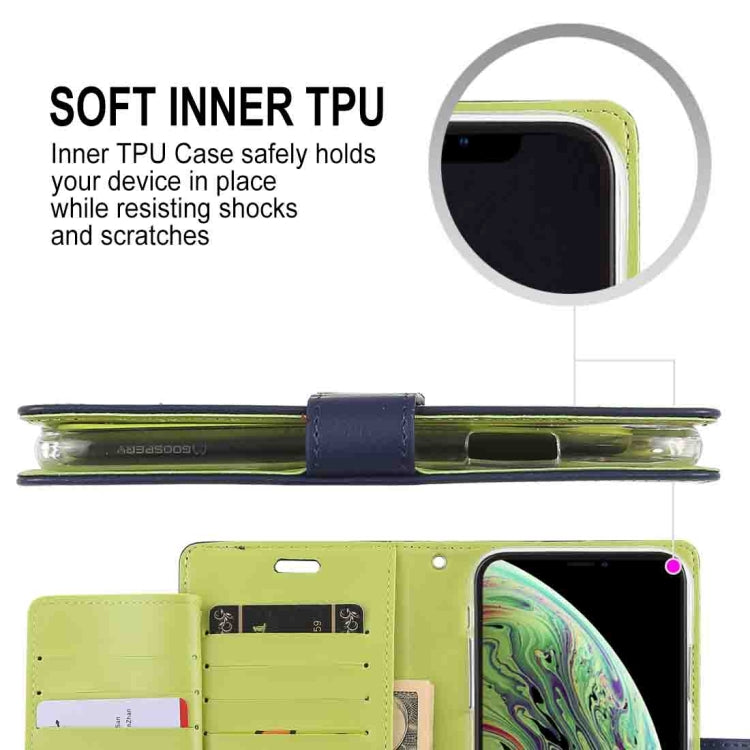 For iPhone XS GOOSPERY RICH DIARY Crazy Horse Texture Horizontal Flip Leather Case with Card Slots & Wallet