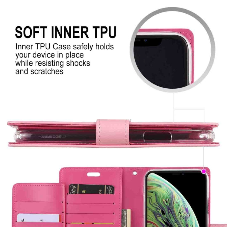 For iPhone XS GOOSPERY RICH DIARY Crazy Horse Texture Horizontal Flip Leather Case with Card Slots & Wallet