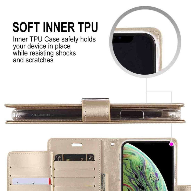 For iPhone XS GOOSPERY RICH DIARY Crazy Horse Texture Horizontal Flip Leather Case with Card Slots & Wallet
