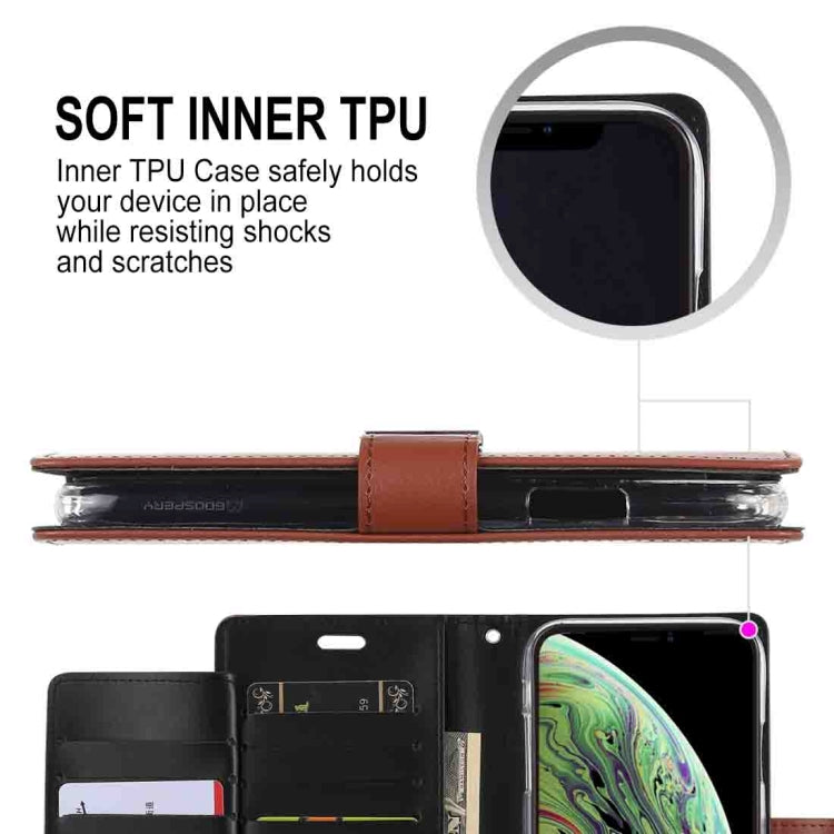 For iPhone XS GOOSPERY RICH DIARY Crazy Horse Texture Horizontal Flip Leather Case with Card Slots & Wallet
