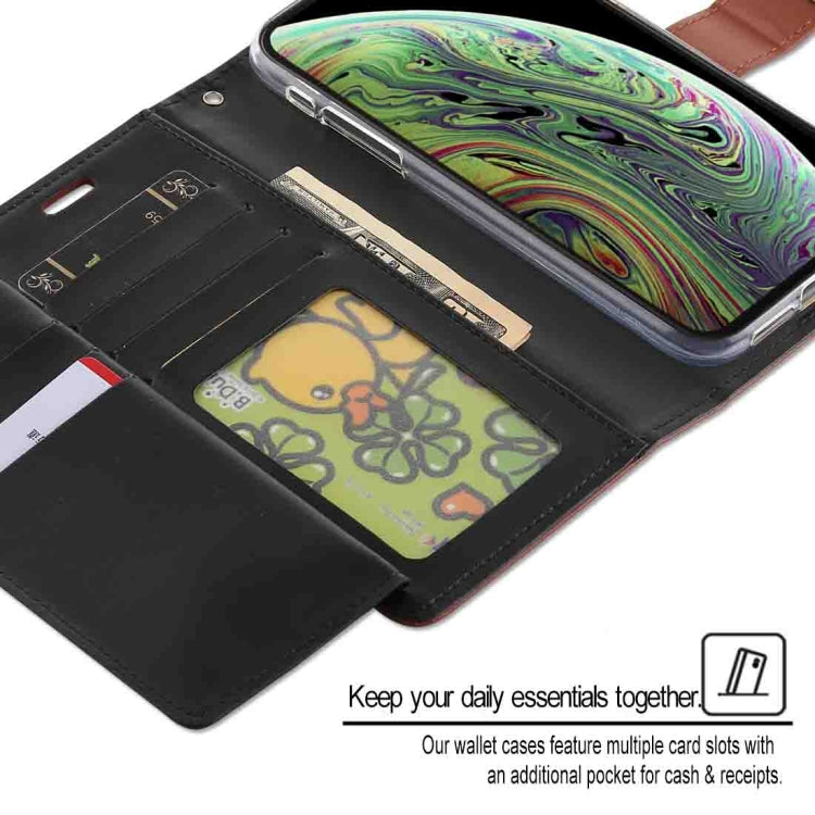 For iPhone XS GOOSPERY RICH DIARY Crazy Horse Texture Horizontal Flip Leather Case with Card Slots & Wallet