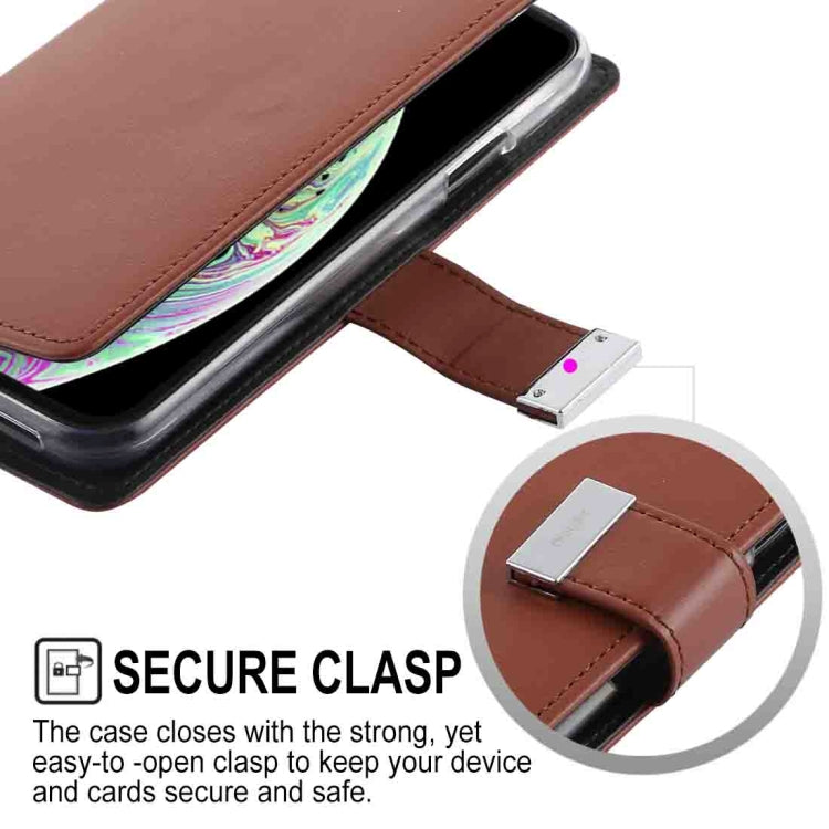 For iPhone XS GOOSPERY RICH DIARY Crazy Horse Texture Horizontal Flip Leather Case with Card Slots & Wallet