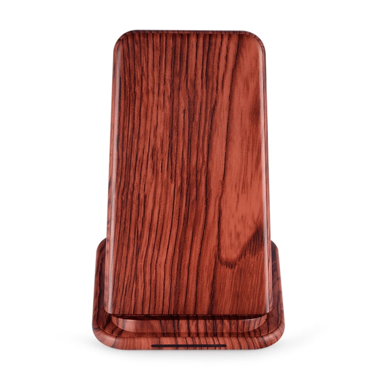 G22-2 QI Standard Vertical Wood Wireless Fast Charger for Galaxy S7/S8 (Dark Brown)